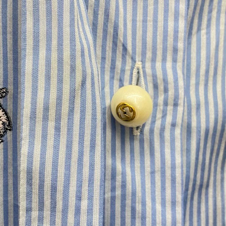 Gucci Gucci Blue and white striped embroidered rabbit lace bow co Size XS / US 0-2 / IT 36-38 - 5 Thumbnail