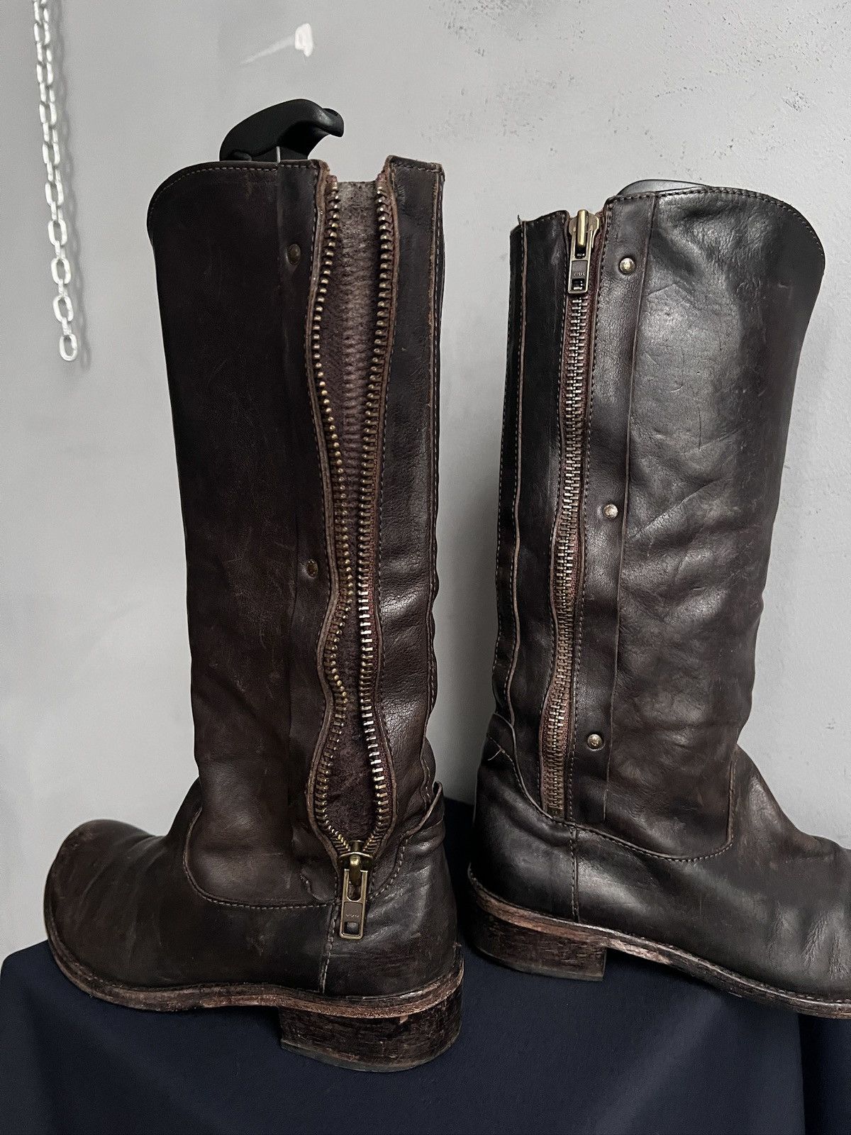 MoMA Moma Leather Tall Brown Boots Zipper Vintage Size US 8 / IT 38 - 6 Thumbnail