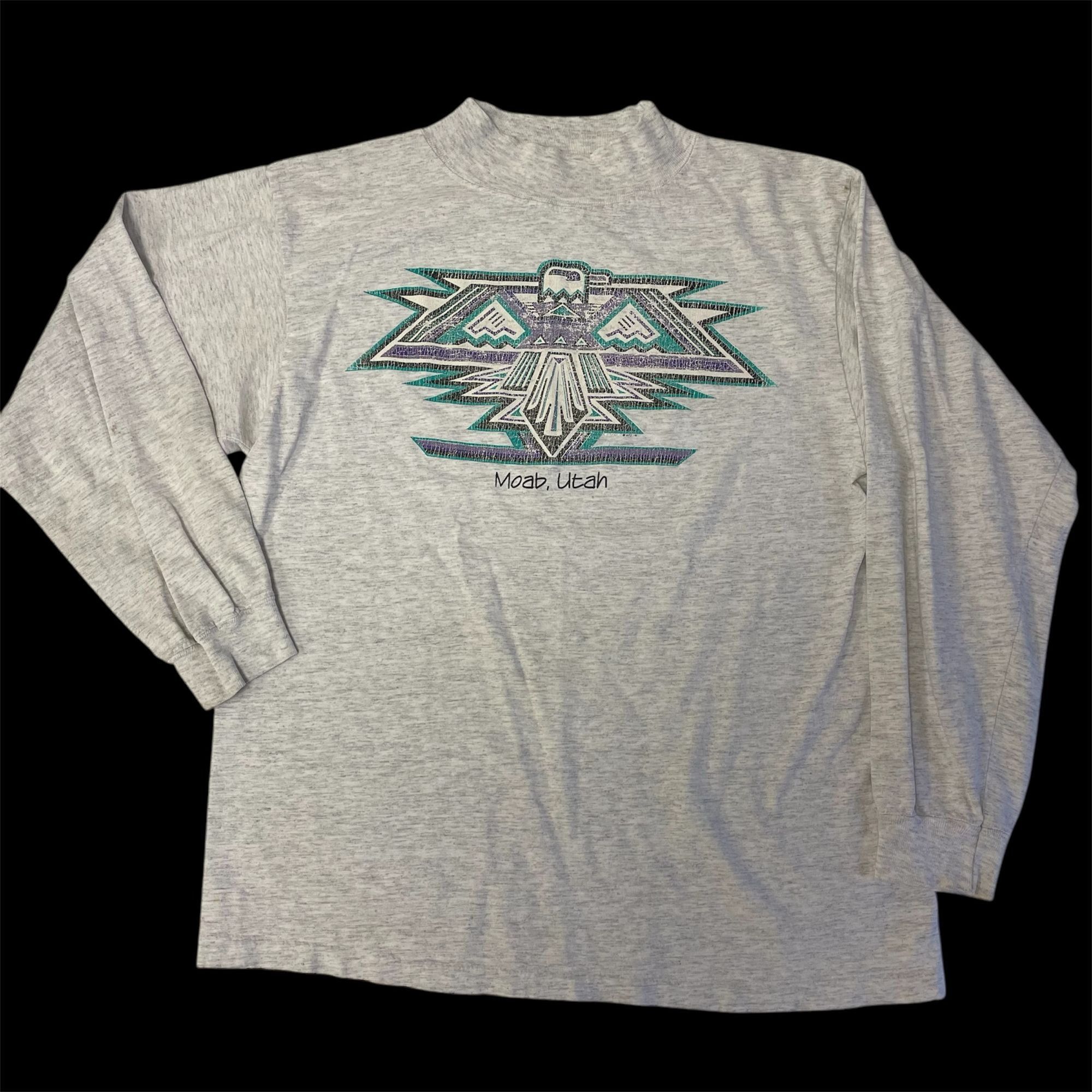 Other Vtg Alore HEATHER Gray Moab Utah THUNDERBIRD T Shirt Native Size US M / EU 48-50 / 2 - 1 Thumbnail