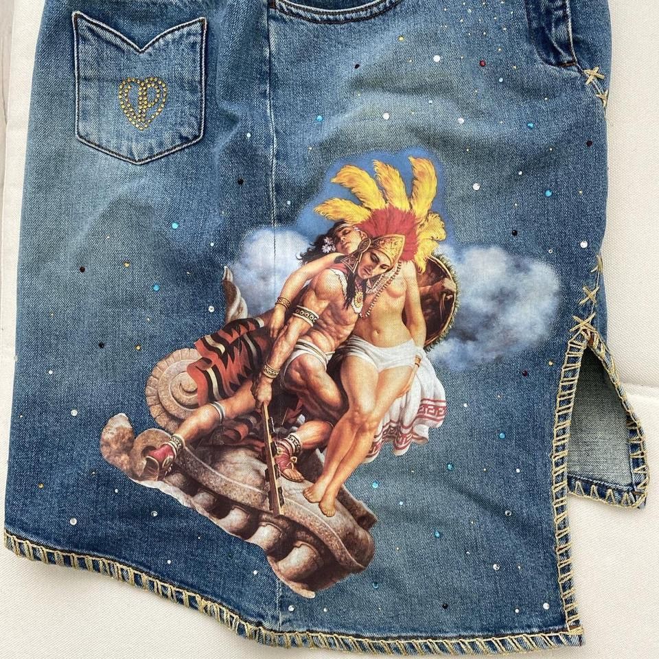 Voyage Vintage Voyage Passion midi asymmetrical denim skirt Size 30" / US 8 / IT 44 - 6 Thumbnail