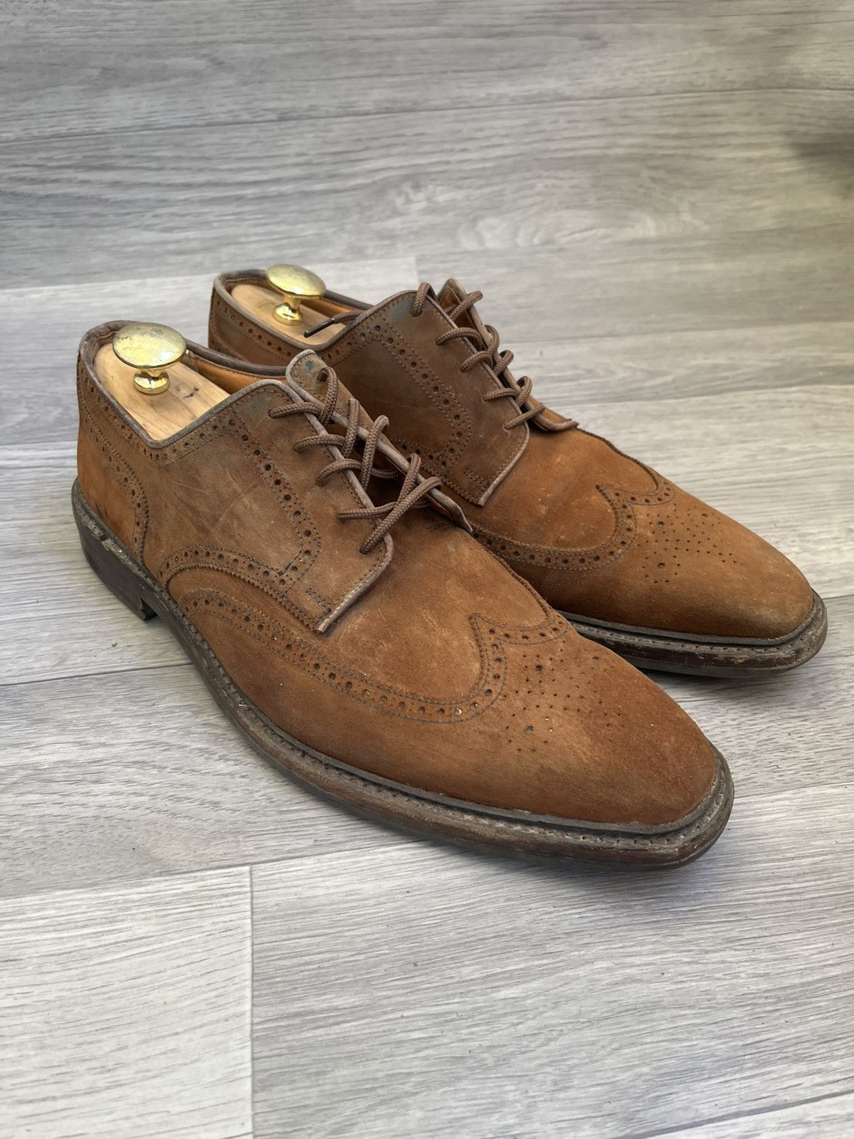 Crockett & Jones Crockett & jones brown suede wingtip oxford leather shoes Size US 10.5 / EU 43-44 - 9 Thumbnail
