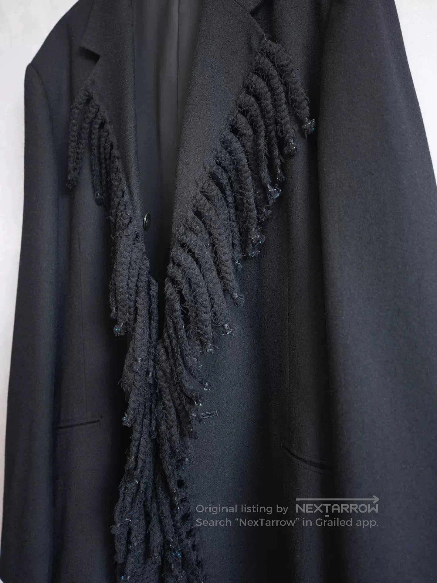 Yohji Yamamoto Yohji Yamamoto Fringed Black Jacket. Size S / US 4 / IT 40 - 7 Thumbnail