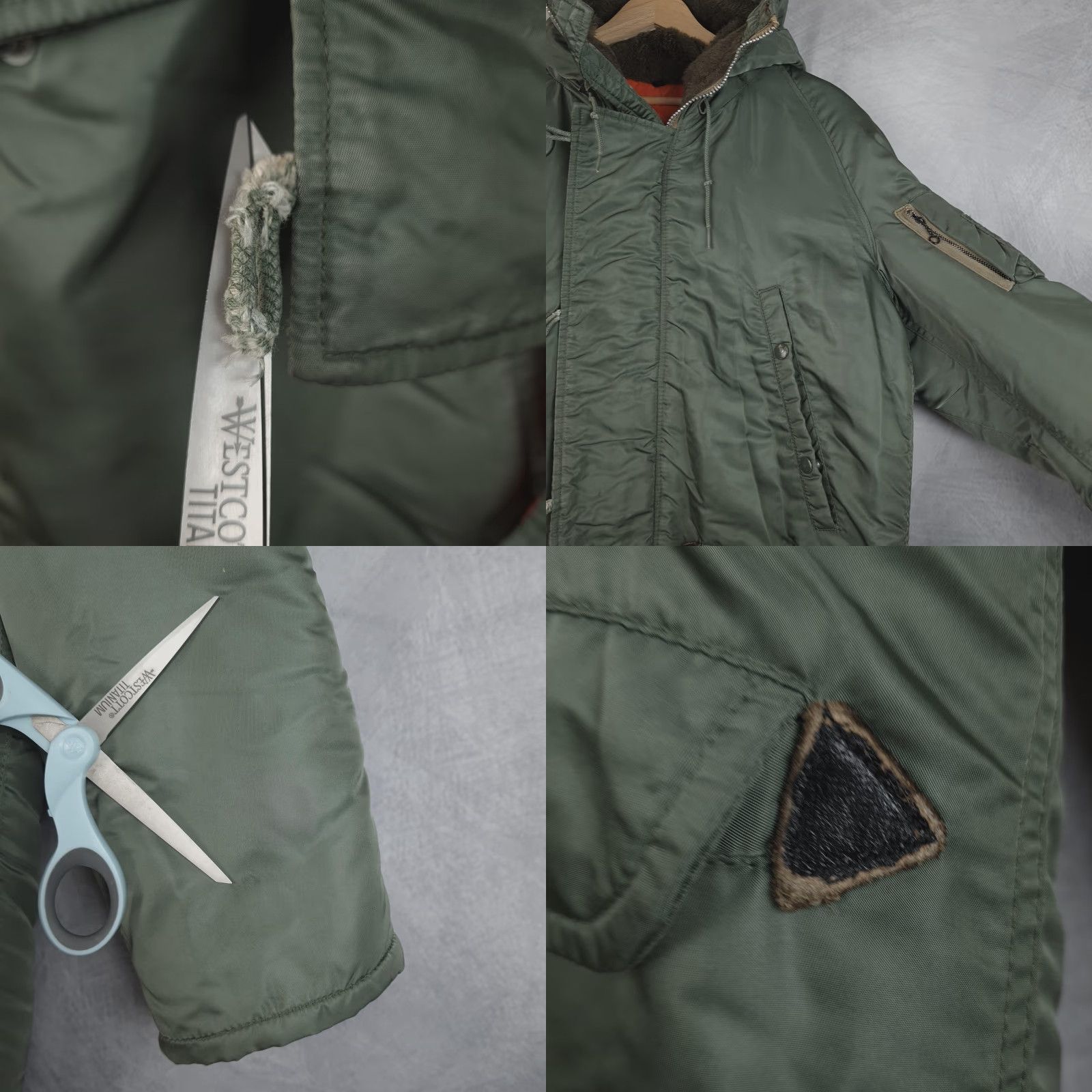 Vintage VINTAGE N-3B Parka Jacket Mens Small Green Orange Heavy Nylon Quilted Lined 70s Size US S / EU 44-46 / 1 - 8 Thumbnail