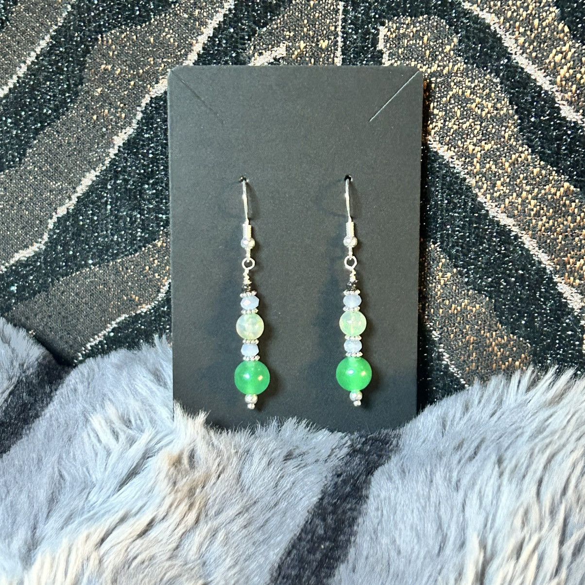 Handmade Handcrafted elegant chalcedony dragon vein agate earrings Size ONE SIZE - 3 Thumbnail