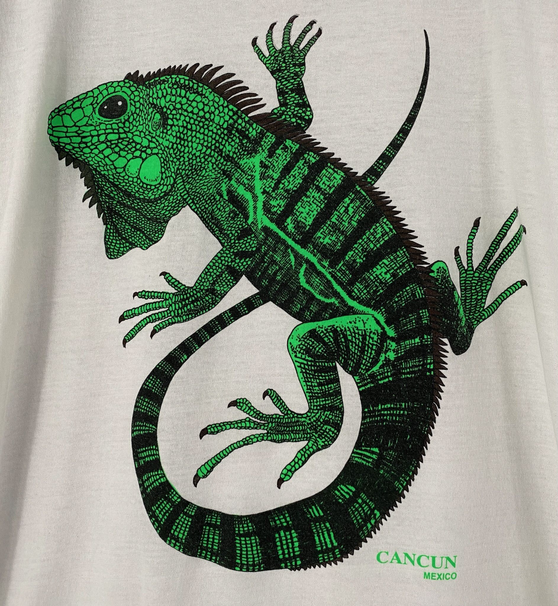 Vintage 90’s Iguana Cancun Mexico Lizard Reptile T-Shirt Mens Large Size US L / EU 52-54 / 3 - 2 Thumbnail