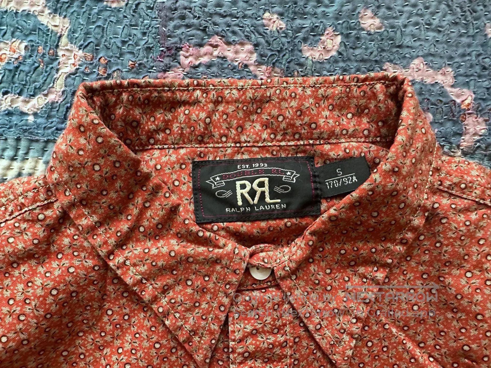 RRL Ralph Lauren rrl spotted floral long sleeve shirt. Size US S / EU 44-46 / 1 - 3 Thumbnail