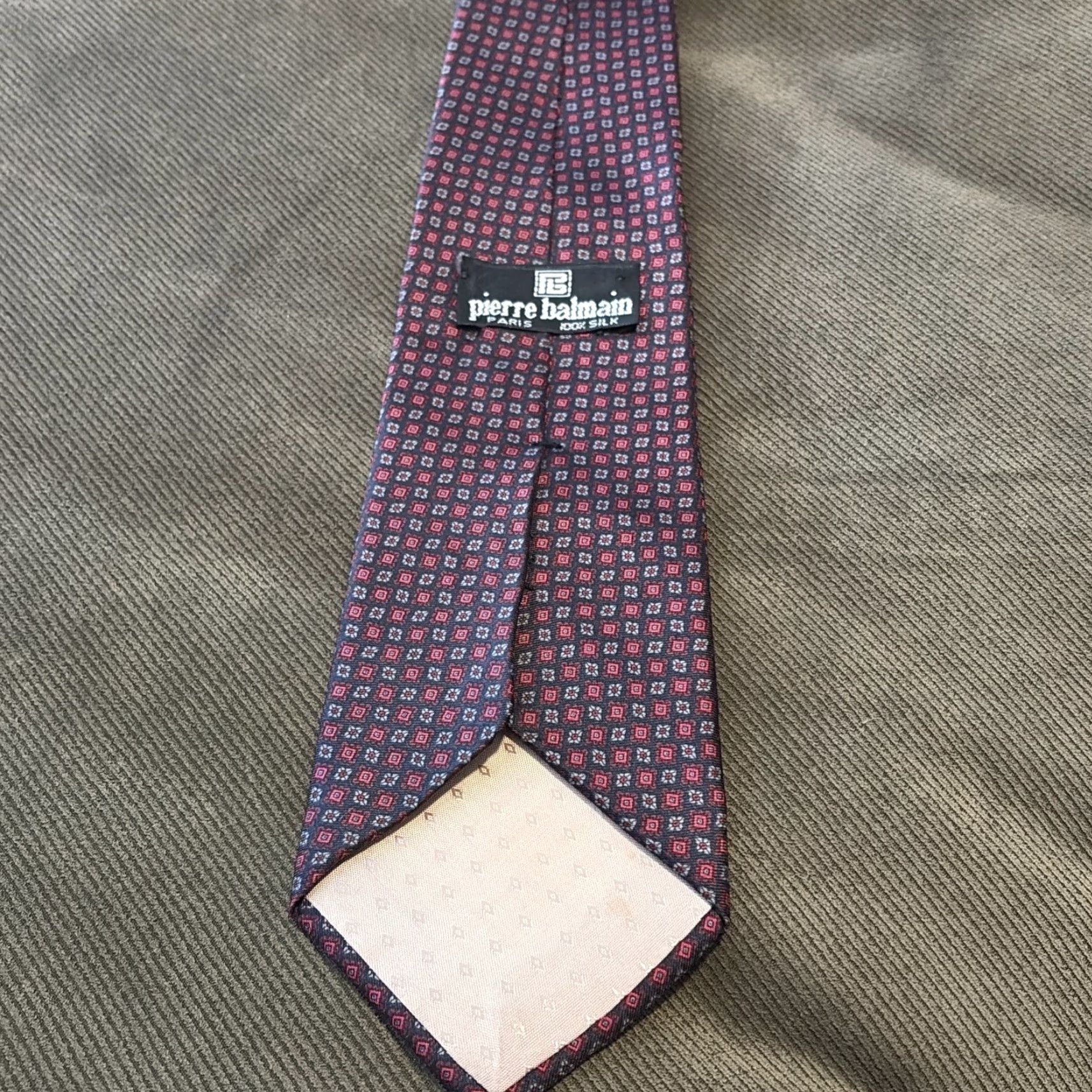 Pierre Balmain VINTAGE Pierre Balmain Paris Black Red Designer Geometric 100% Silk Tie MenMust-Have? Size ONE SIZE - 4 Thumbnail