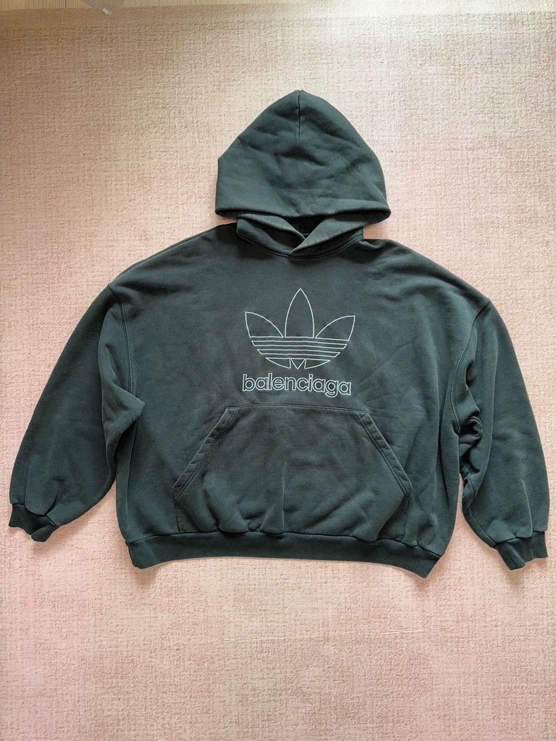 Balenciaga Balenciaga x Adidas Embroidered Logo Hoodie Size US S / EU 44-46 / 1 - 1 Thumbnail