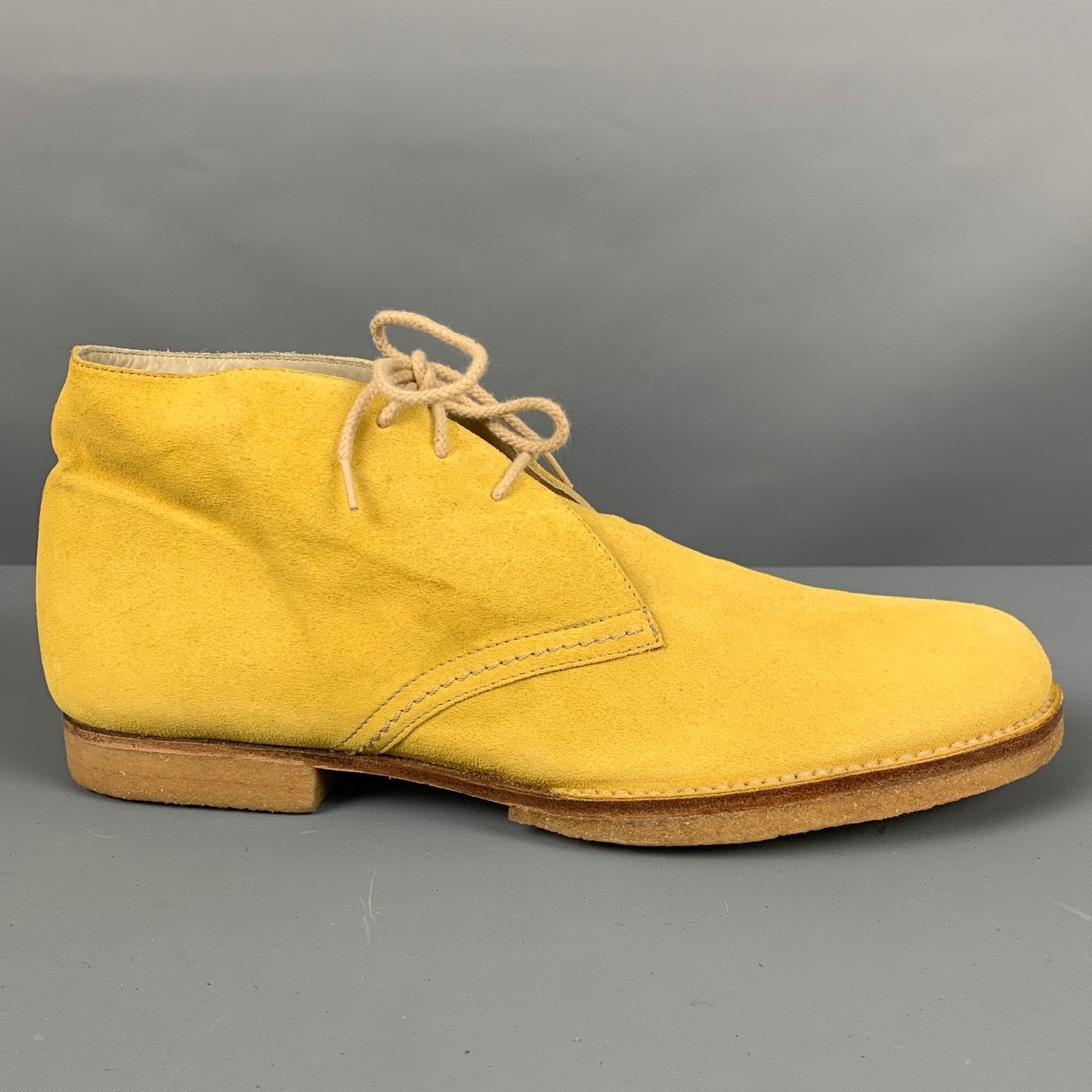 Jil Sander JIL SANDER Size 9 Yellow Suede Ankle Lace Up Shoes Size US 9 / EU 42 - 2 Thumbnail