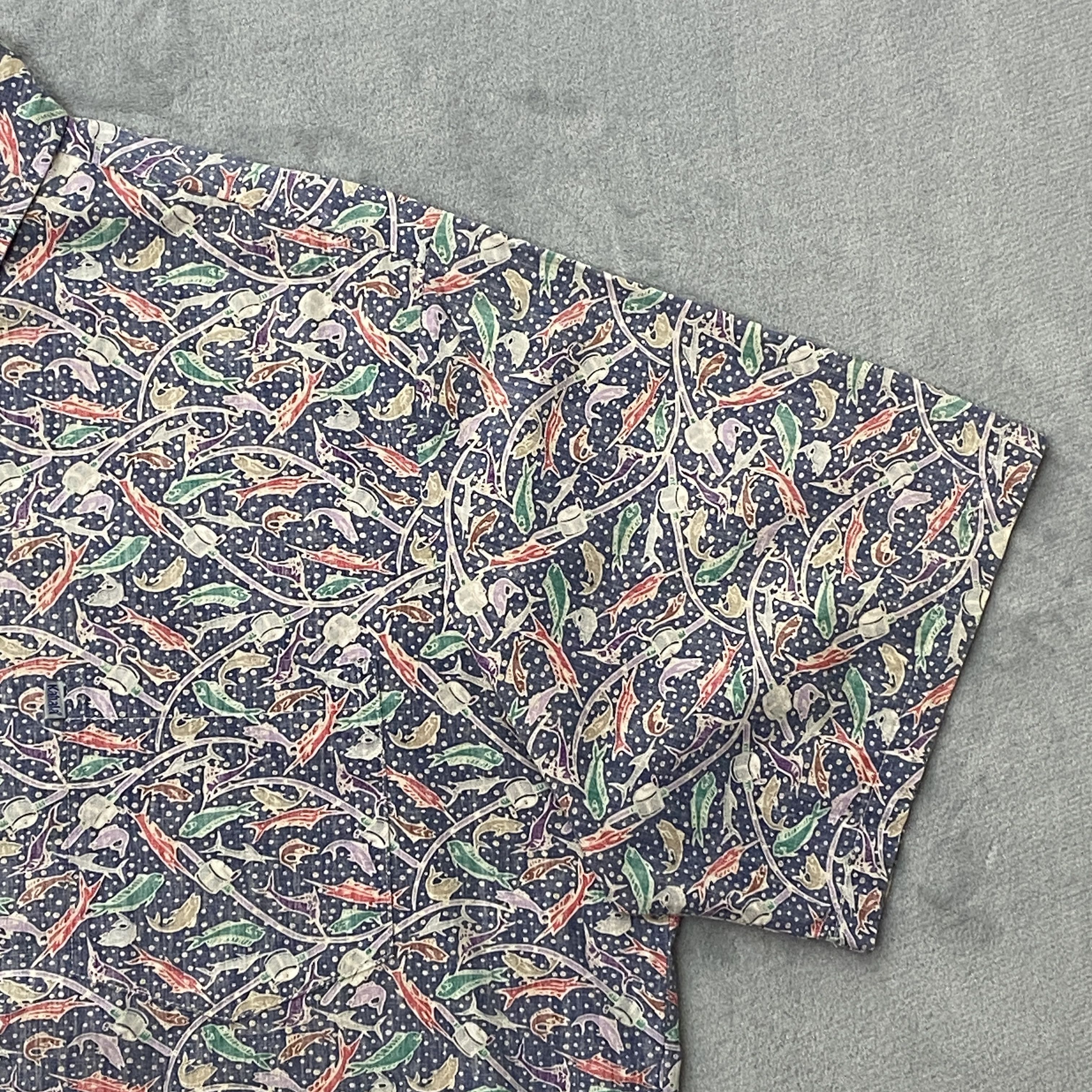 Vintage KAHALA Men 2XL SALTWATER FISH SCHOOL Short Sleeve Camp Size US XXL / EU 58 / 5 - 6 Thumbnail