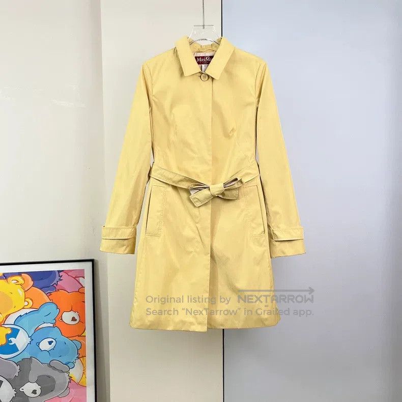Max Mara Max Mara Yellow belted windbreaker Size S / US 4 / IT 40 - 1 Thumbnail