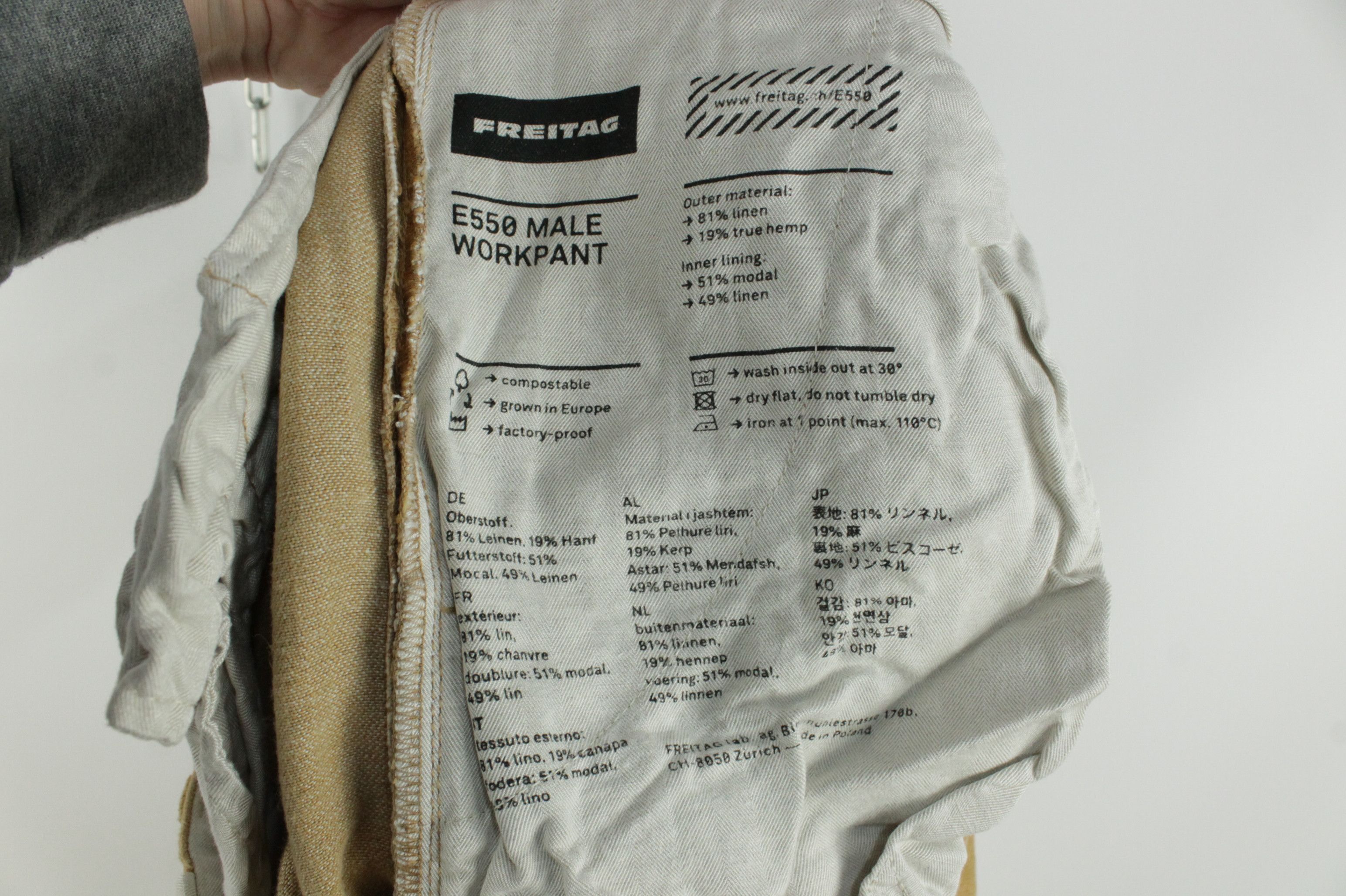 Freitag Freitag E550 Linen Hemp Casual Workpant Selvedge Heavy Pants Size US 30 / EU 46 - 8 Thumbnail