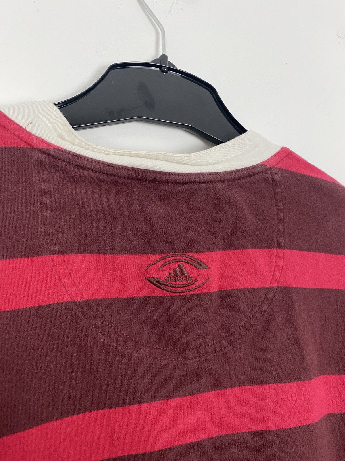 Adidas × Vintage Vintage Adidas Horizontal Striped Polo Shirt Rugby L y2k Size US L / EU 52-54 / 3 - 4 Thumbnail