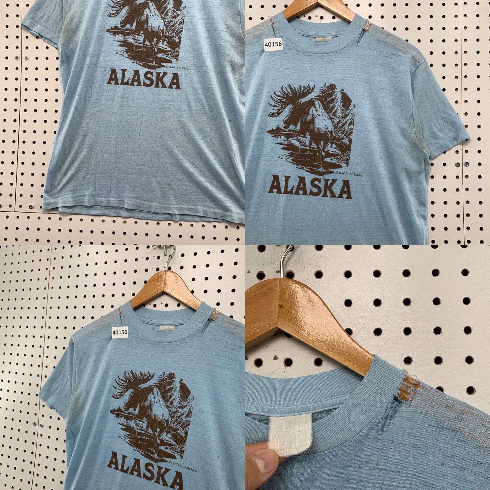 Vintage VINTAGE Alaska Shirt Mens Medium Blue Moose Graphic 70s T-Shirt Size US M / EU 48-50 / 2 - 8 Thumbnail