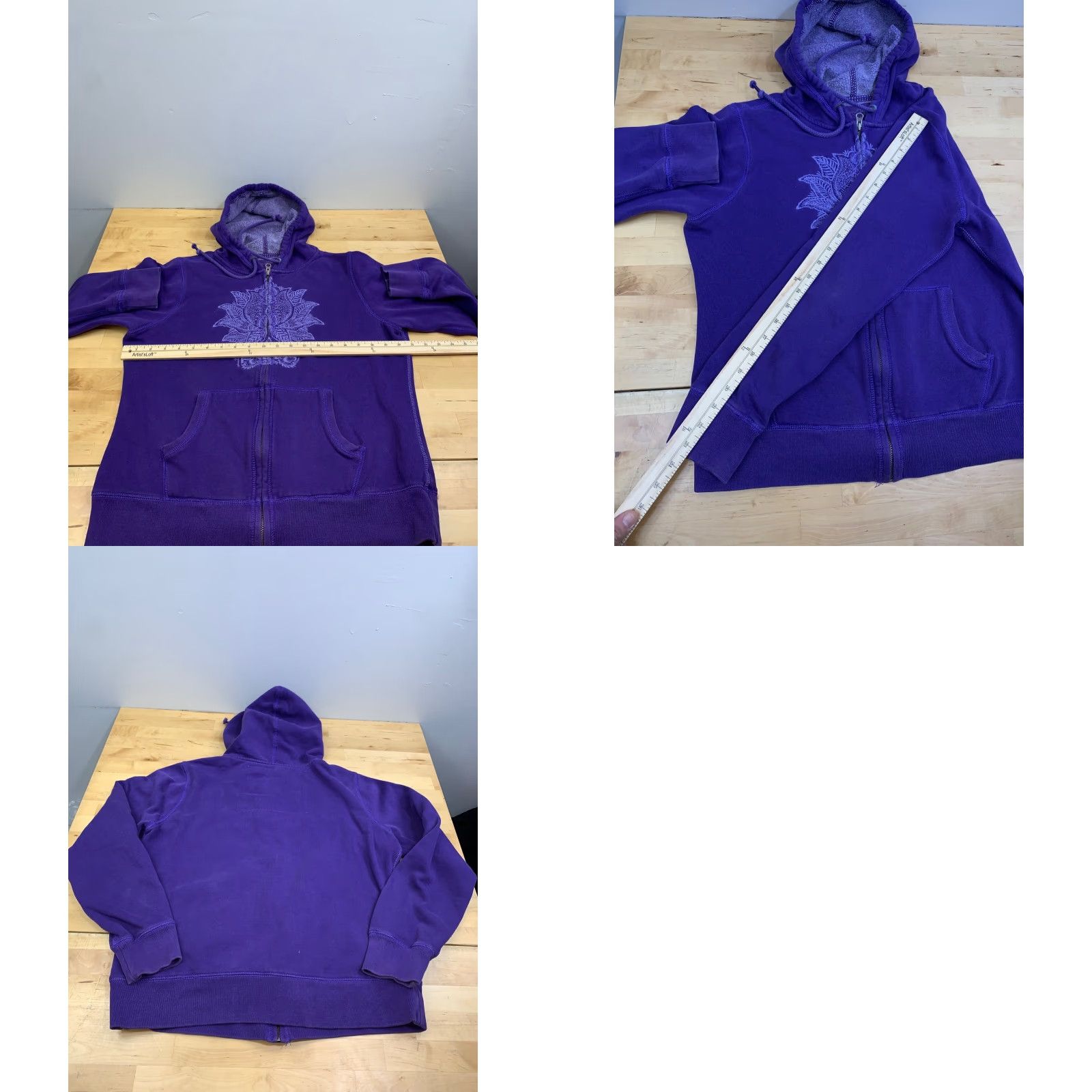 Lucky Brand VINTAGE Lucky Brand Jacket Womens L Purple Lotus Peace Embroidered Y2K Boho Hippie Bohemian Pockets 12420 Size L / US 10 / IT 46 - 8 Thumbnail
