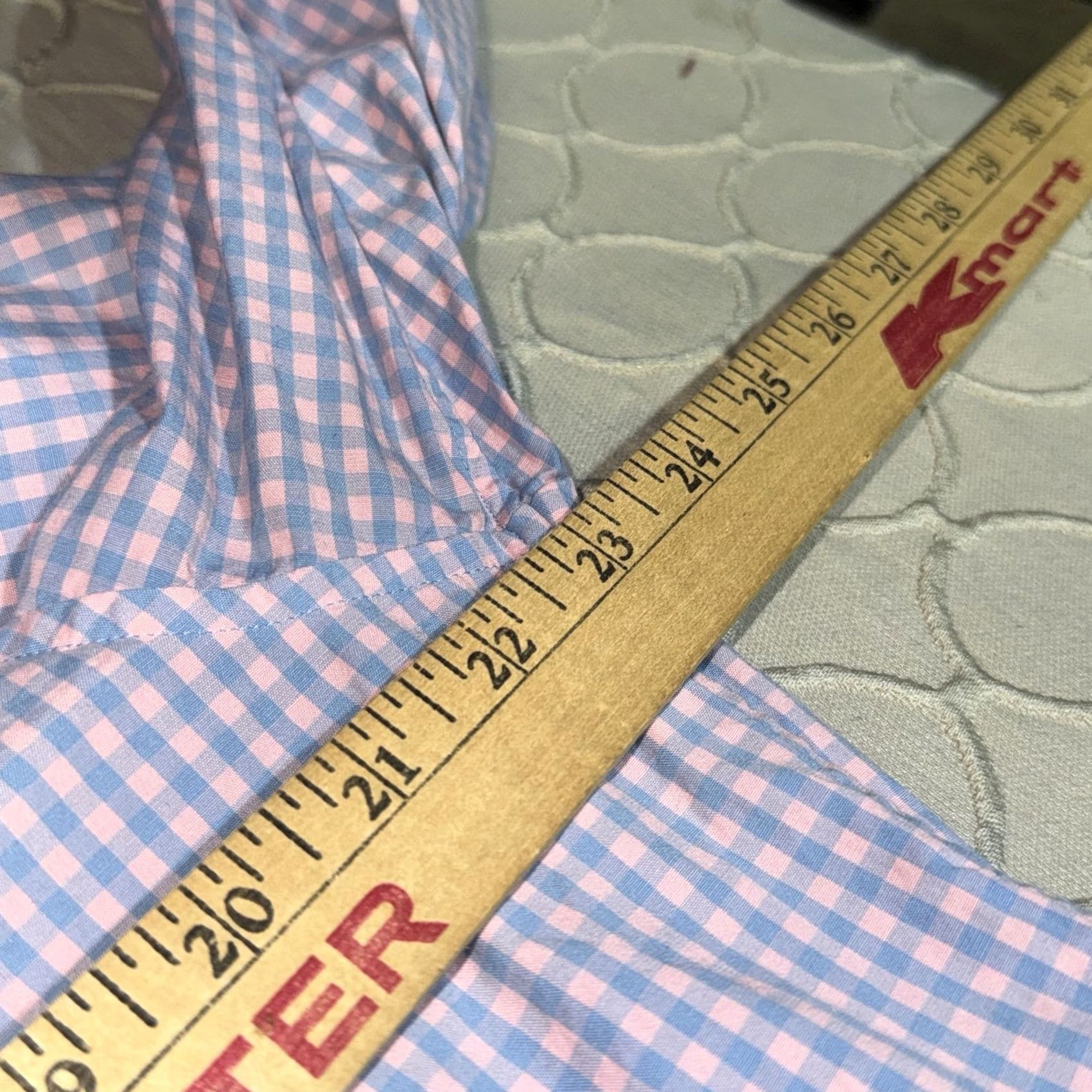 Vineyard Vines Vineyard Vines Shirt Mens Large Blue Pink Gingham Check Slim Fit Tucker Stretch Size US L / EU 52-54 / 3 - 5 Thumbnail