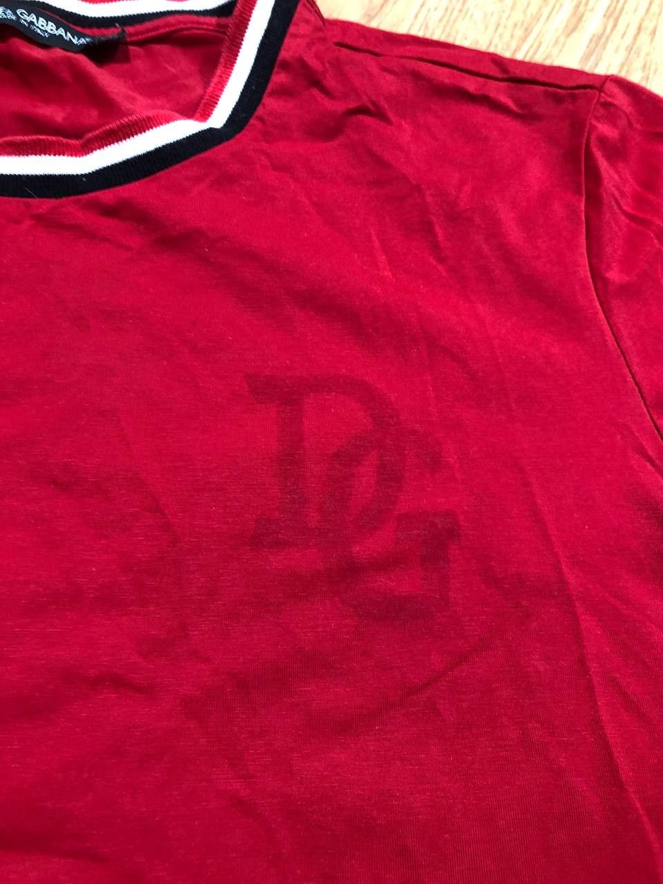 Dolce & Gabbana DOLCE & GABBANA T-shirt Red Cotton DG Logo Print Crew Neck Size US L / EU 52-54 / 3 - 15 Thumbnail