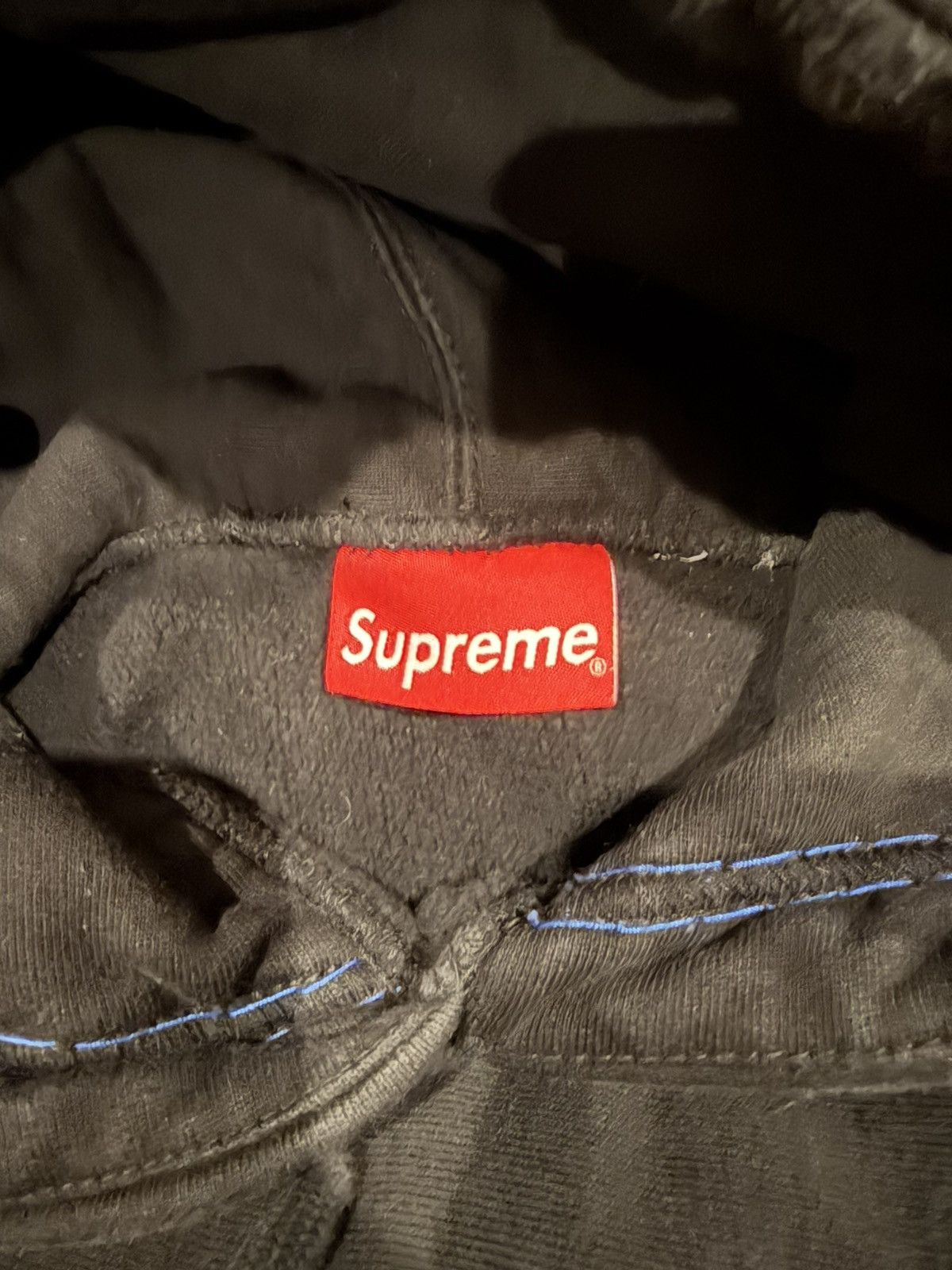 Supreme Supreme big stitch multi colored black hoodie Size US M / EU 48-50 / 2 - 3 Thumbnail