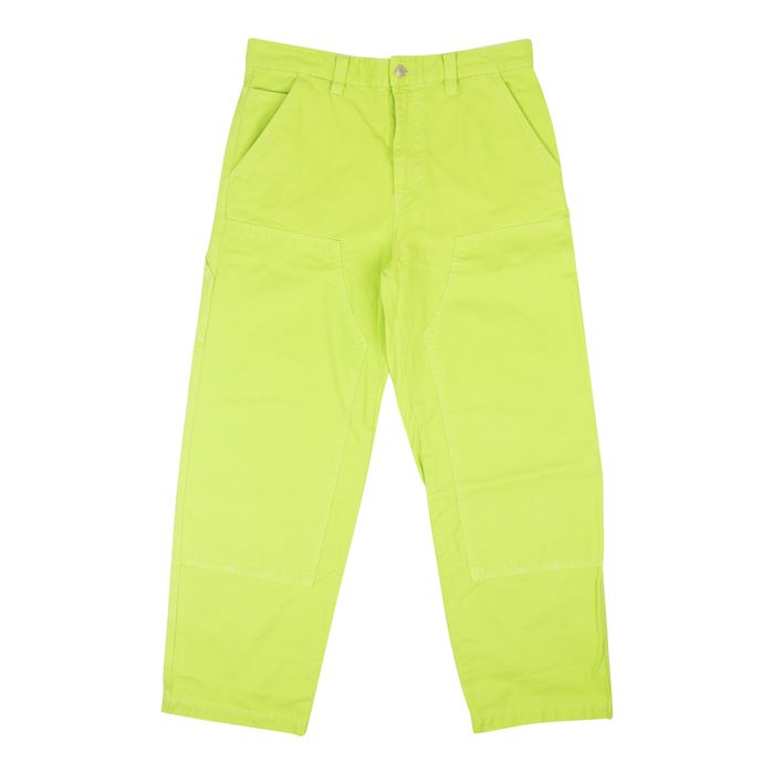 Stussy Neon Yellow Cotton Dyed Canvas Casual Work Pants Size