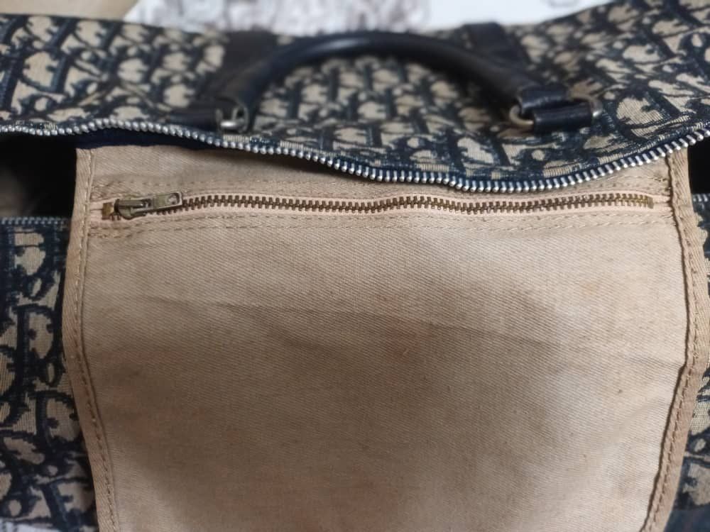Christian Dior Monsieur Vintage 80s Christian Dior Beige Trotter Monogram Duffle Bag Size ONE SIZE - 12 Thumbnail