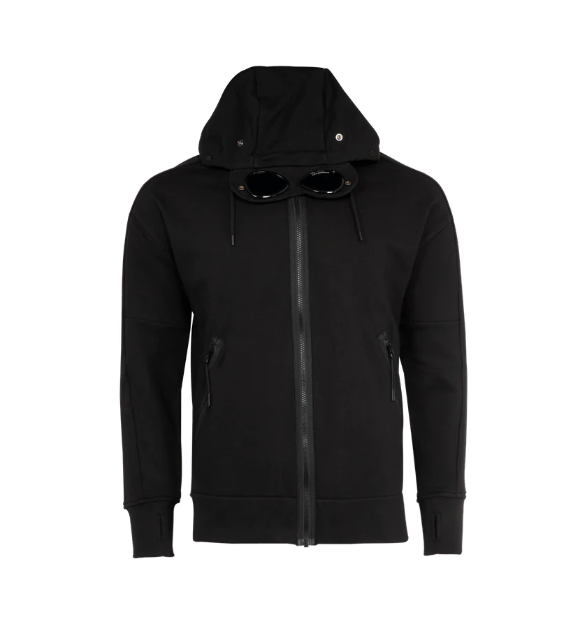 C.P. Company o1h1sh10525 Goggle Zipped Hood Sweatshirt in Black Size US XL / EU 56 / 4 - 2 Thumbnail