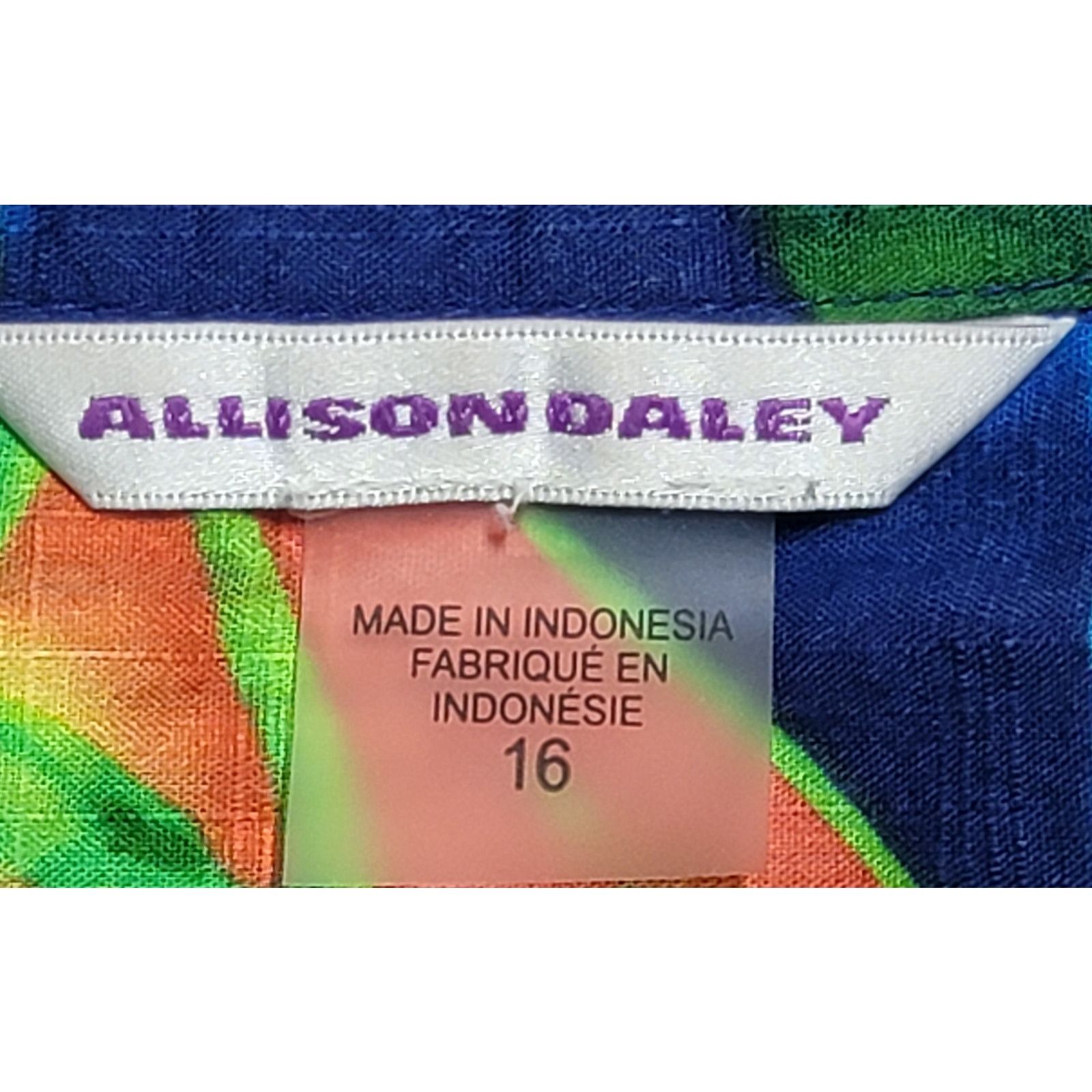 Other Allison Daley Blue Green Orange Floral Button Up Top 16 Soft Size XXL / US 16-18 / IT 52-54 - 3 Thumbnail