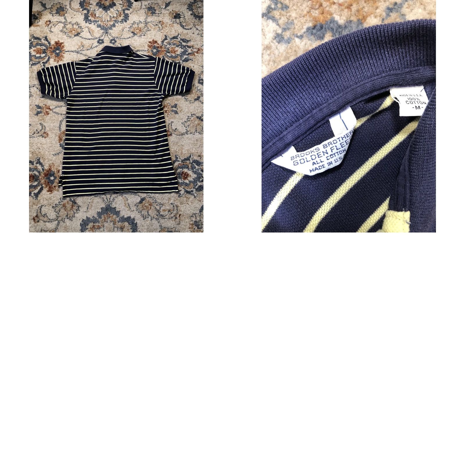 Brooks Brothers Brooks Brothers Polo Shirt Mens M Navy Yellow Striped Golden Fleece USA - Polo, Short Sleeve, 100% Cotton, Casual, Striped, Green Logo, Made in USA Size US M / EU 48-50 / 2 - 8 Thumbnail
