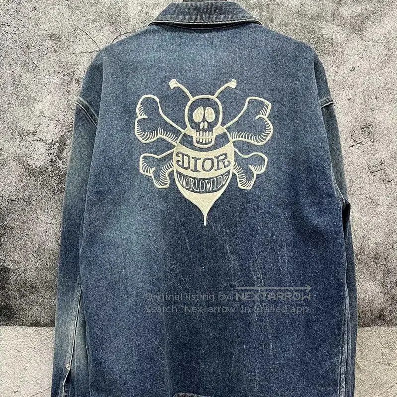 Dior Dior Blue Denim Jacket with Embroidery . Size US M / EU 48-50 / 2 - 2 Thumbnail