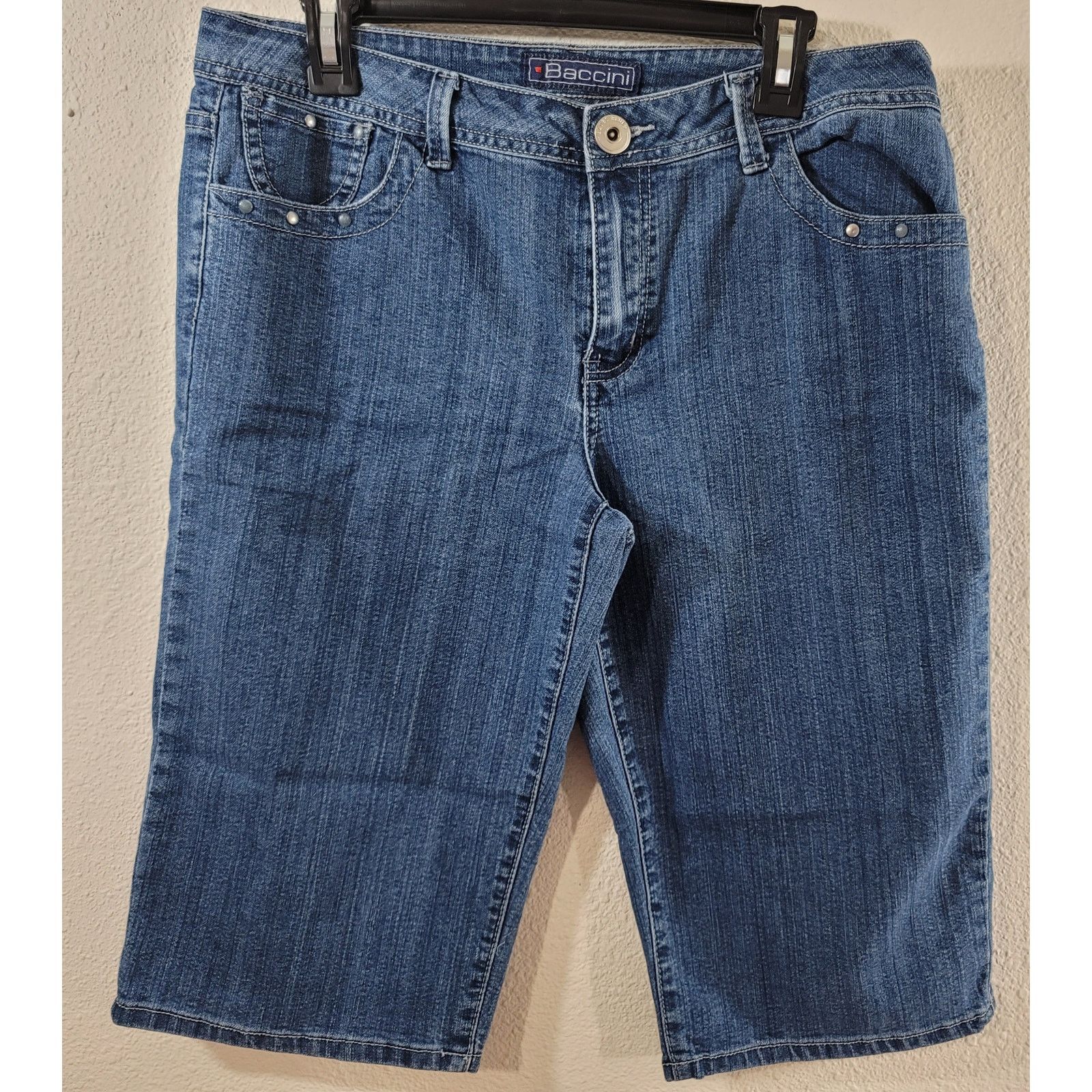 Other Baccini Blue Bermuda Denim Flat Front Shorts 12 Lightweight Size 34" / US 12 / IT 48 - 1 Thumbnail