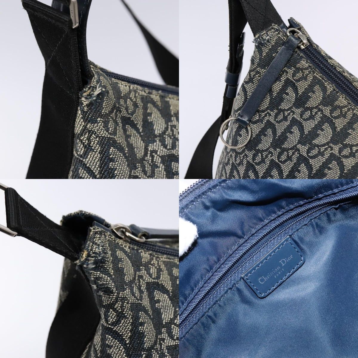 Dior DIOR Trotter Canvas Shoulder Bag Navy Silver Size ONE SIZE - 11 Thumbnail