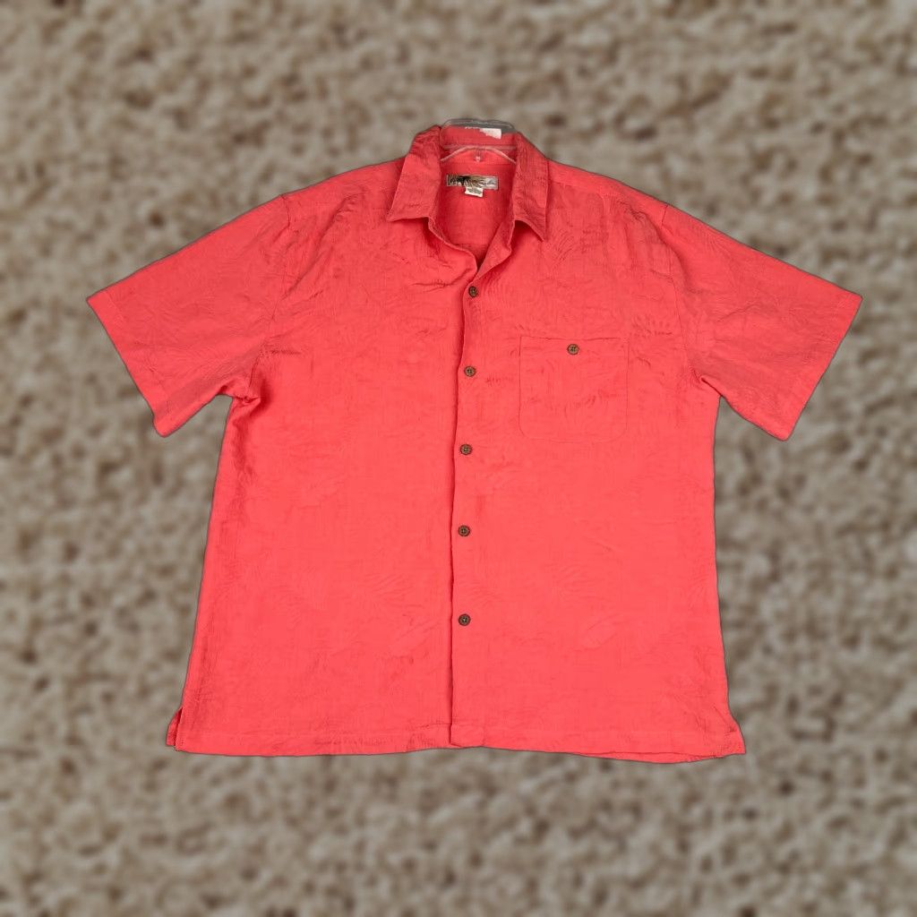 Vintage Joe Marlin Shirt Men 2XL Pink Floral Embroidered Rayon Hawaiian Button-Up Short Sleeve Size US XXL / EU 58 / 5 - 1 Thumbnail