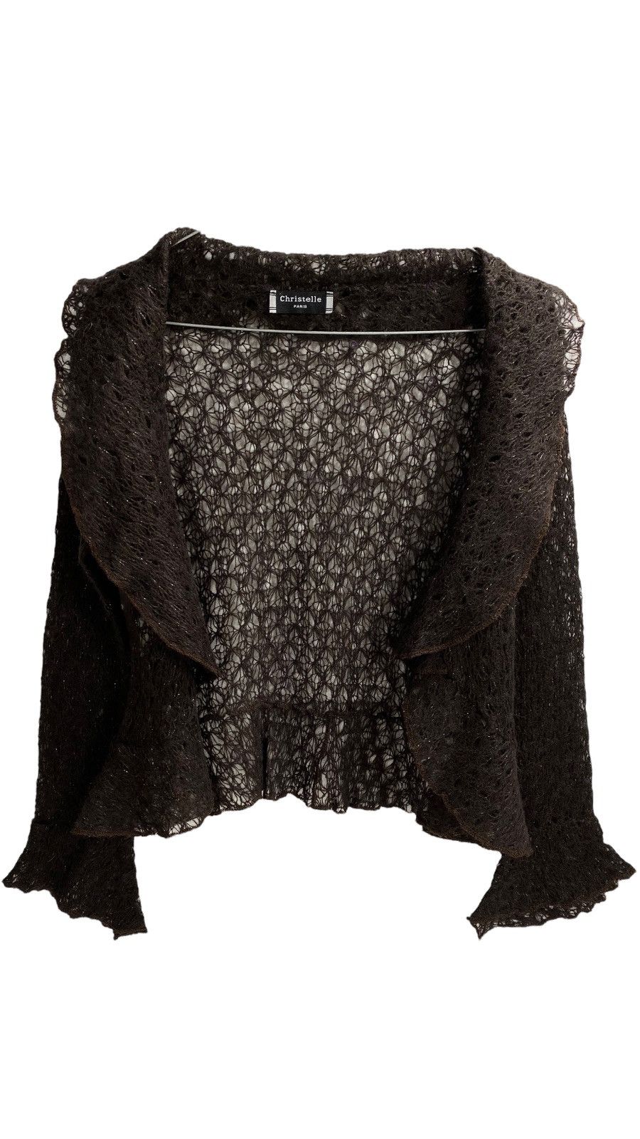 Vintage 🔥LASTDROP🔥 Y2K Web Knit Mesh Light Cardigan Made In France Size M / US 6-8 / IT 42-44 - 1 Thumbnail