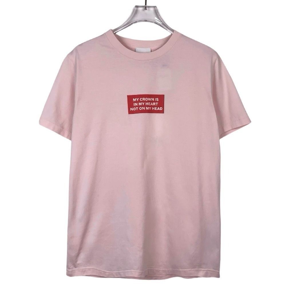 Burberry Burberry Pink Crewneck Cotton T-Shirt With Red "My Crown" Gr Size S / US 4 / IT 40 - 1 Thumbnail
