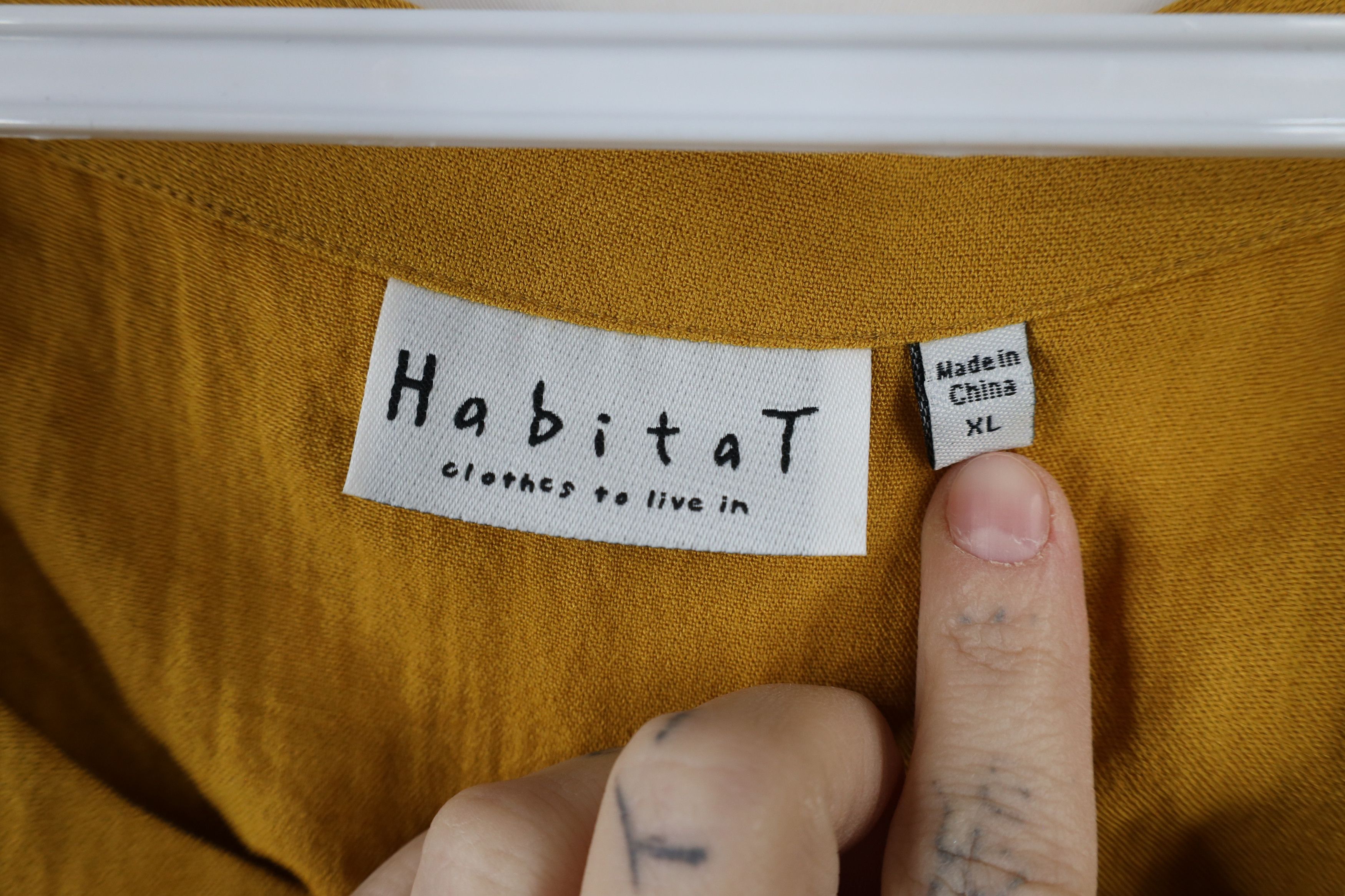Vintage Vintage Habitat Oversized Gauzy Rayon Blouse Top Shirt Gold Size XL / US 12-14 / IT 48-50 - 7 Thumbnail