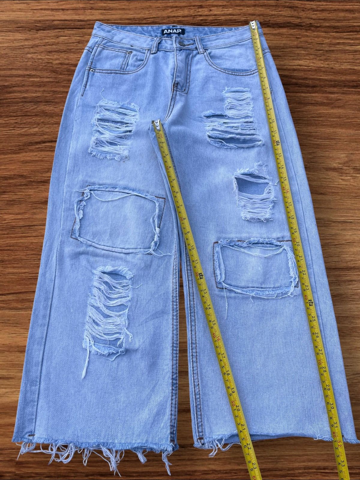 Designer × Japanese Brand Vintage Japanese Brand Blue Washed Distressed Patches Shorts Size US 28 / EU 44 - 10 Thumbnail
