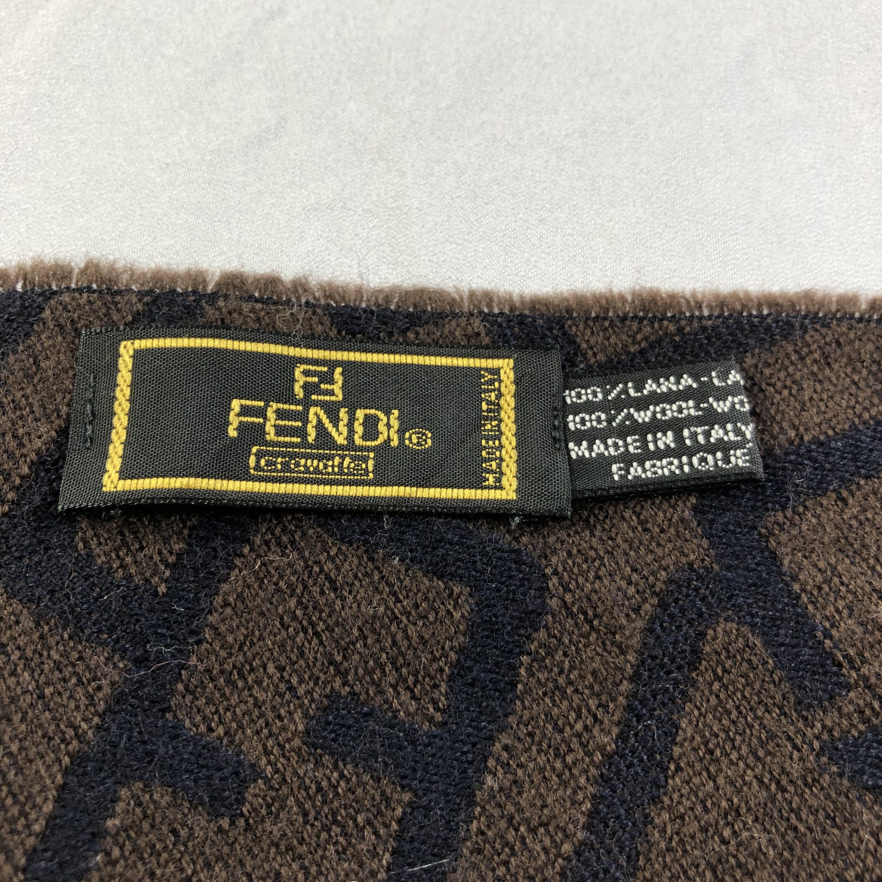 Fendi Fendi Monogram Wool Scarf Muffler Neckwear V2302 Size ONE SIZE - 4 Thumbnail