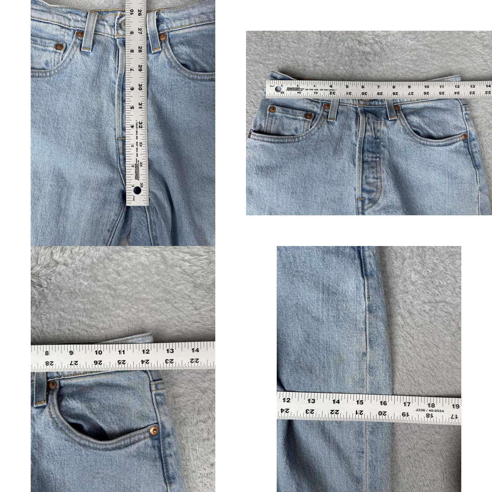 Levi's Levi's 501 Skinny Jeans Womens 24x28 Blue Premium Big E Light Wash High Rise Size 42" / US 20 - 9 Thumbnail