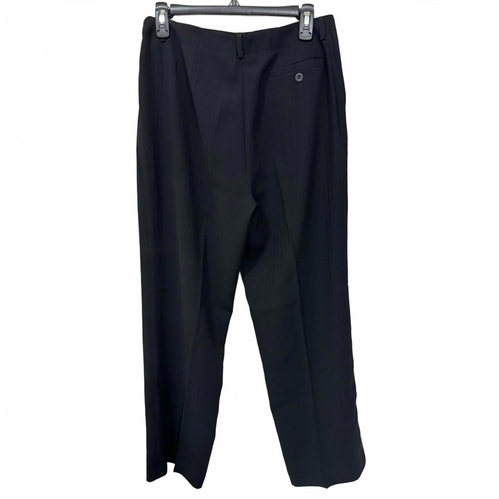 Designer Emma James Vintage Black Pinstripe Dress Pants- Sz 12 Petite Size 34" / US 12 / IT 48 - 2 Thumbnail