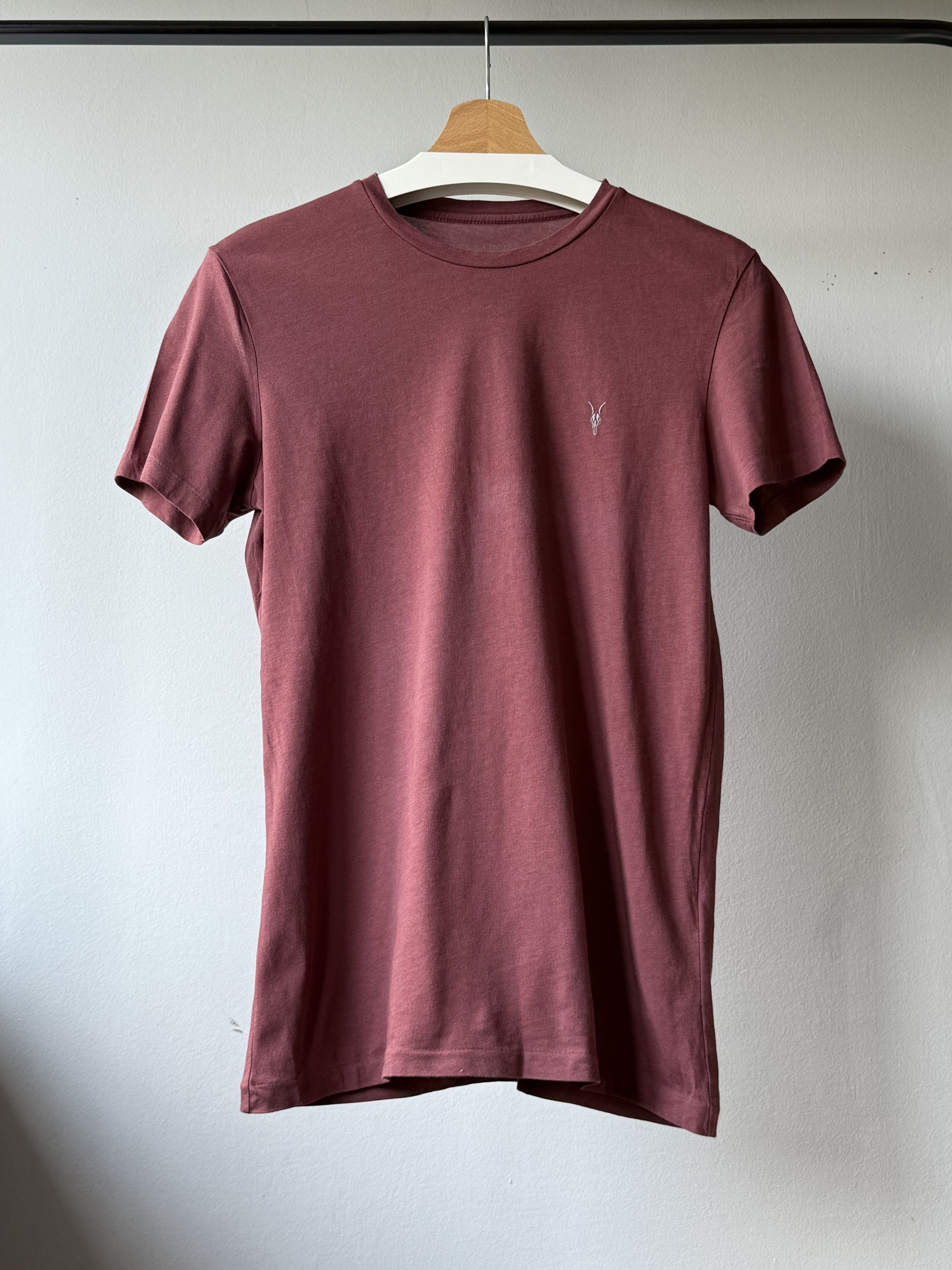 Allsaints Allsaints Tonic SS Crew Neck Burgundy Cotton Logo T-Shirt Size US XS / EU 42 / 0 - 1 Thumbnail