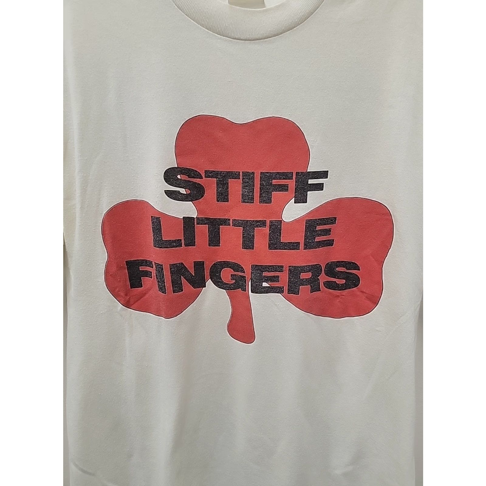 Vintage VINTAGE Stiff Little Fingers See You Up There Tour Graphic T shirt Mens L White Cotton 1989 Size US L / EU 52-54 / 3 - 2 Thumbnail