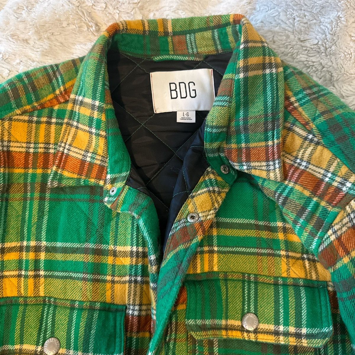 Bdg × Urban Outfitters BDG/URBAN outfitters: Green and Yellow Padded Flannel Size US L / EU 52-54 / 3 - 2 Thumbnail