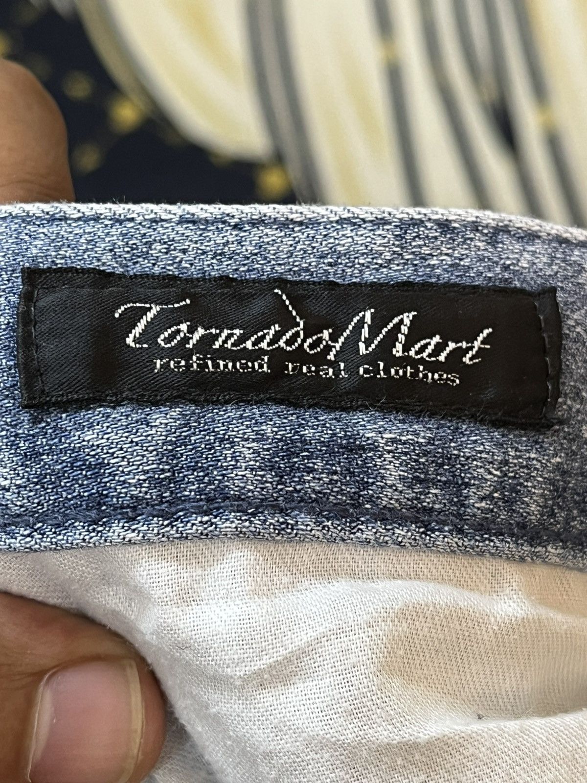 Le Grande Bleu (L.G.B.) × Tornado Mart Vintage Tornado Mart Flare Whiskers Faded Grunge Denim Size US 31 - 11 Thumbnail