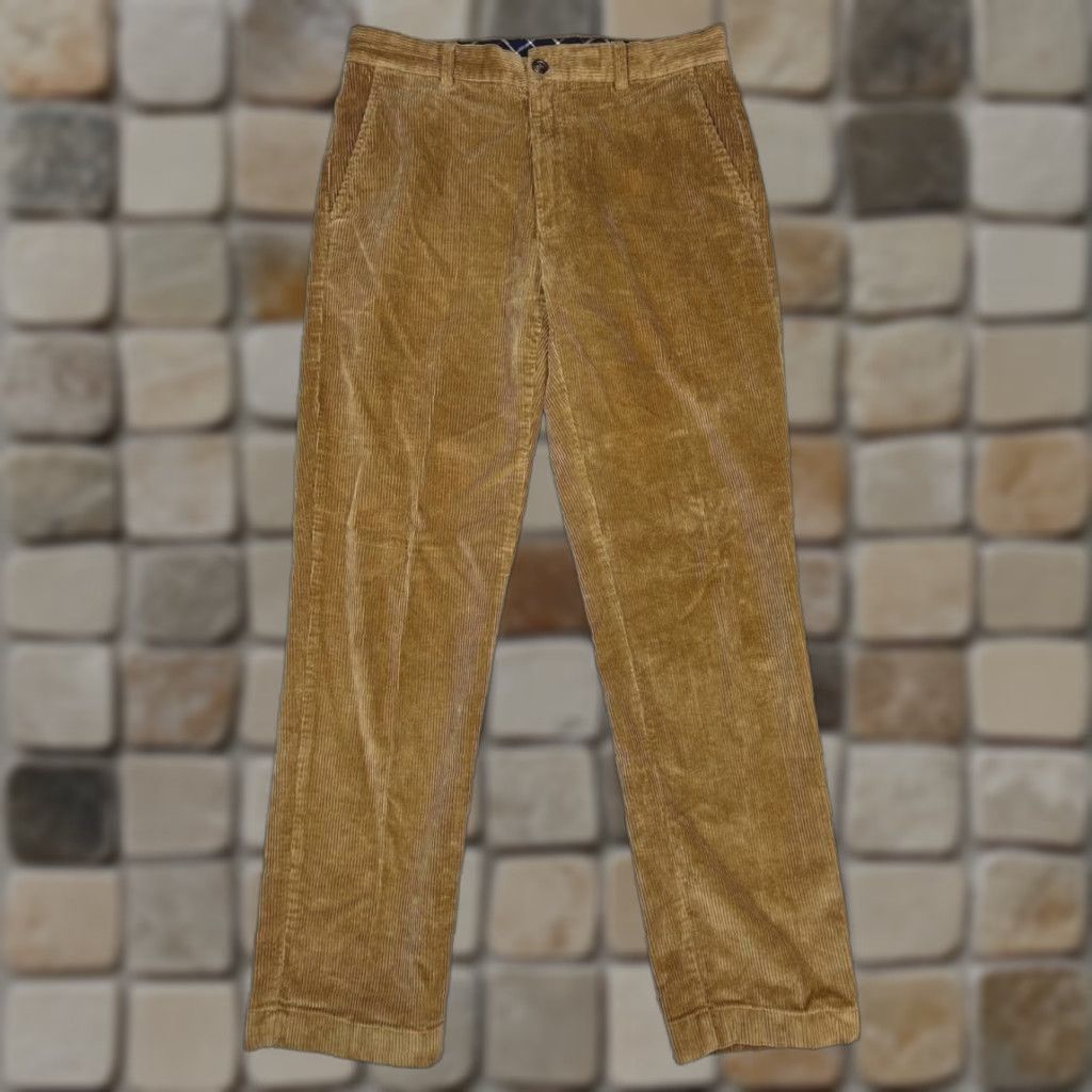 Brooks Brothers Brooks Brothers Clark Corduroy Pants Mens 33 Brown Stretch Mid Rise Straight Leg Size US 33 - 1 Thumbnail