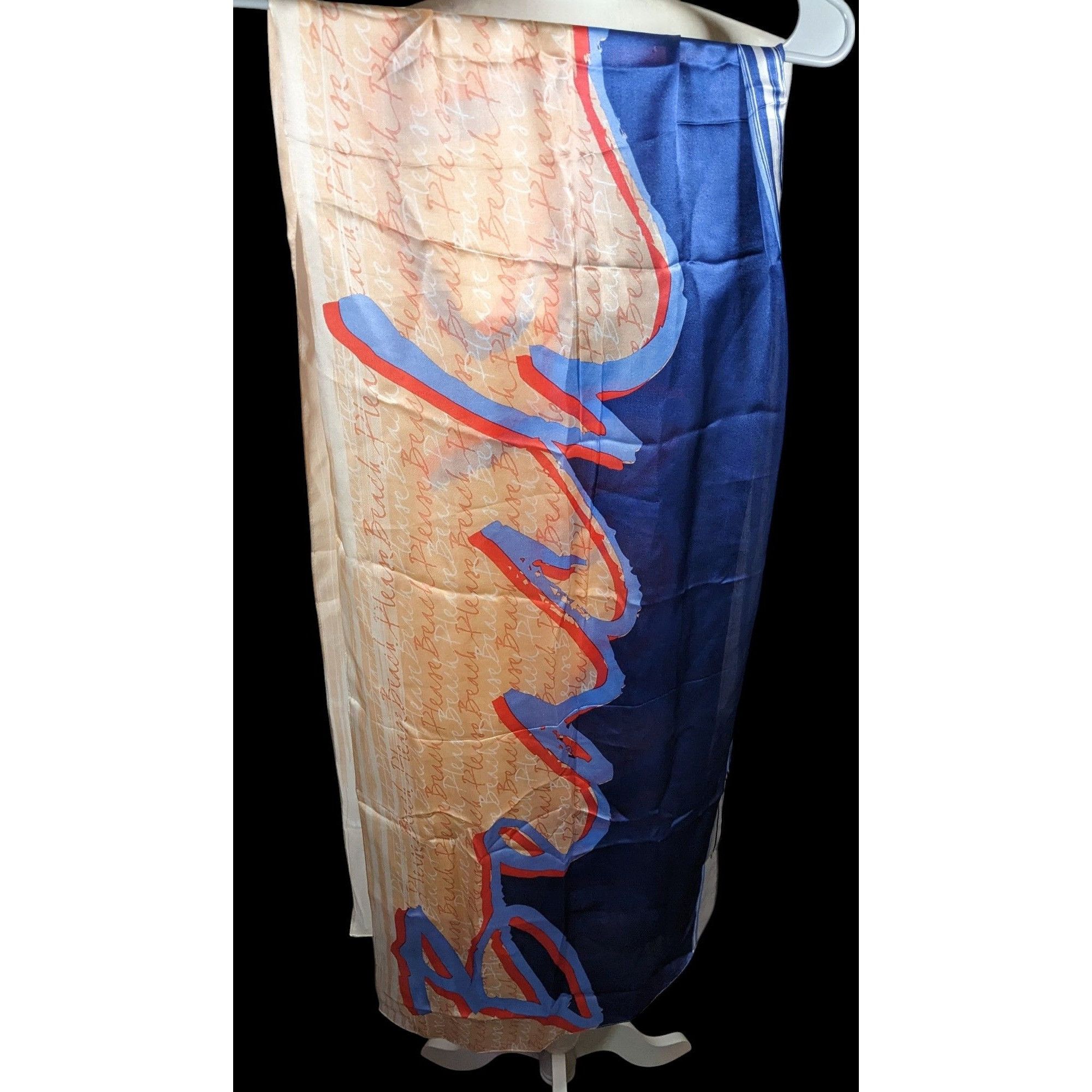 Other Vintage 90s Beach Please Max Studios Silk Scarf Size ONE SIZE - 2 Thumbnail