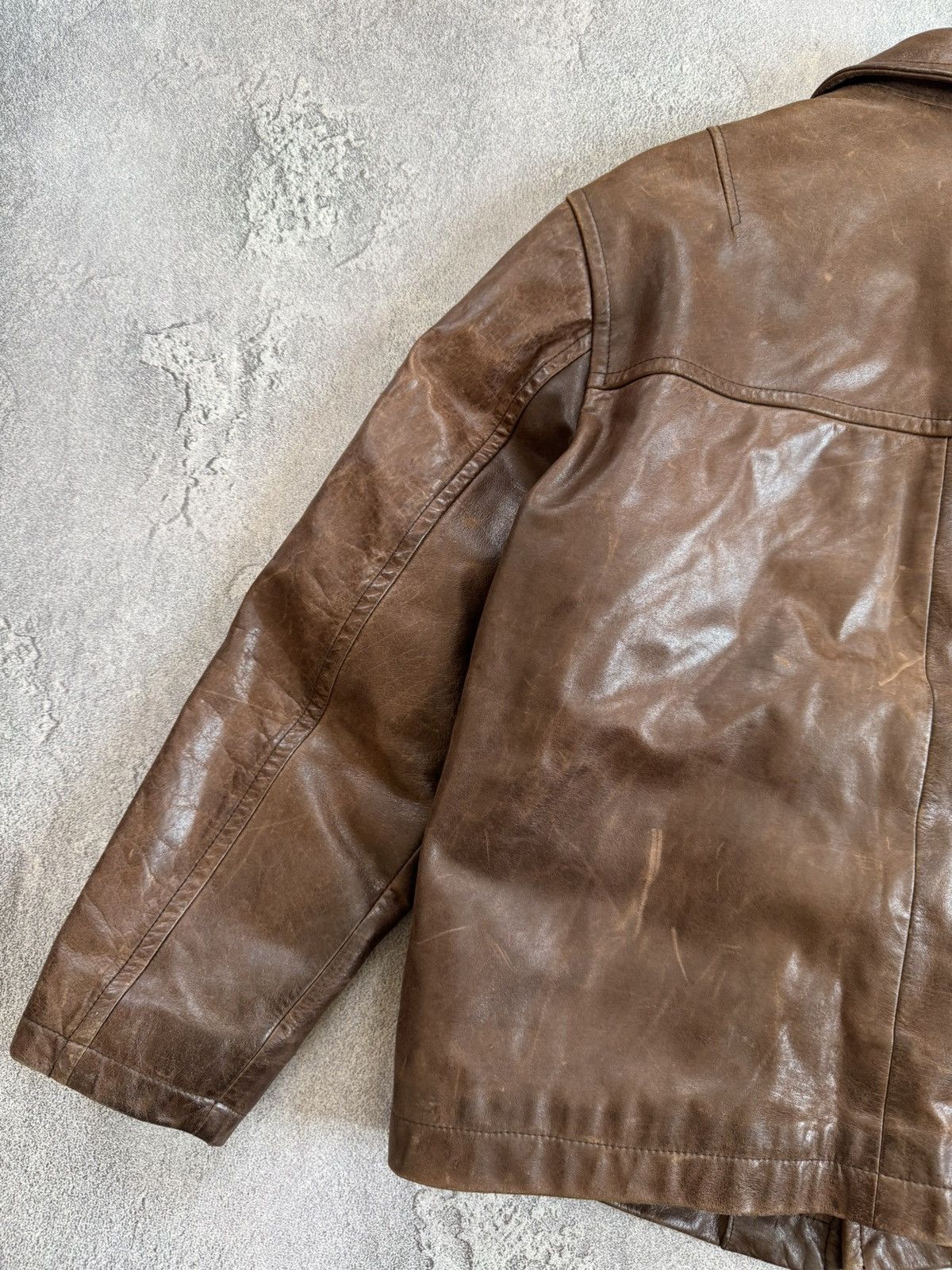 Strellson × Vintage Stellson Leather M aviator bomber pilot jacket coat brown Size US S / EU 44-46 / 1 - 17 Thumbnail