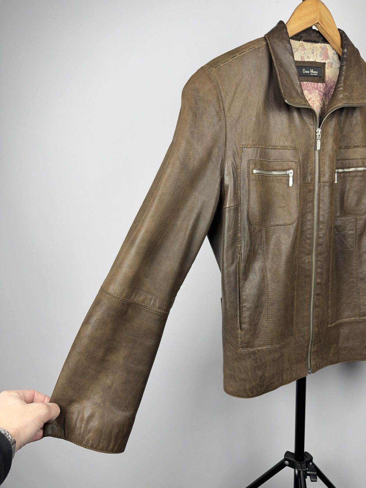 Genuine Leather Vintage Luxury Archive David Moore Brown Leather Jacket 46 Size US S / EU 44-46 / 1 - 5 Thumbnail