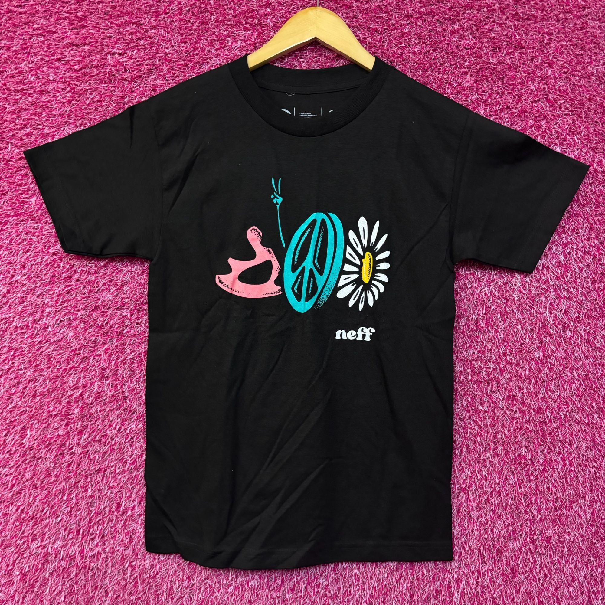 NEFF Neff Peace Sign Graphic Design T-Shirt Small Size US S / EU 44-46 / 1 - 1 Thumbnail