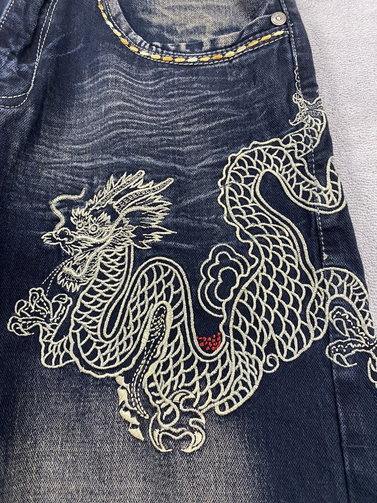 Akademiks Vintage Y2K Akedemiks Crazy Embroidered Baggy Jeans Size US 32 / EU 48 - 6 Thumbnail