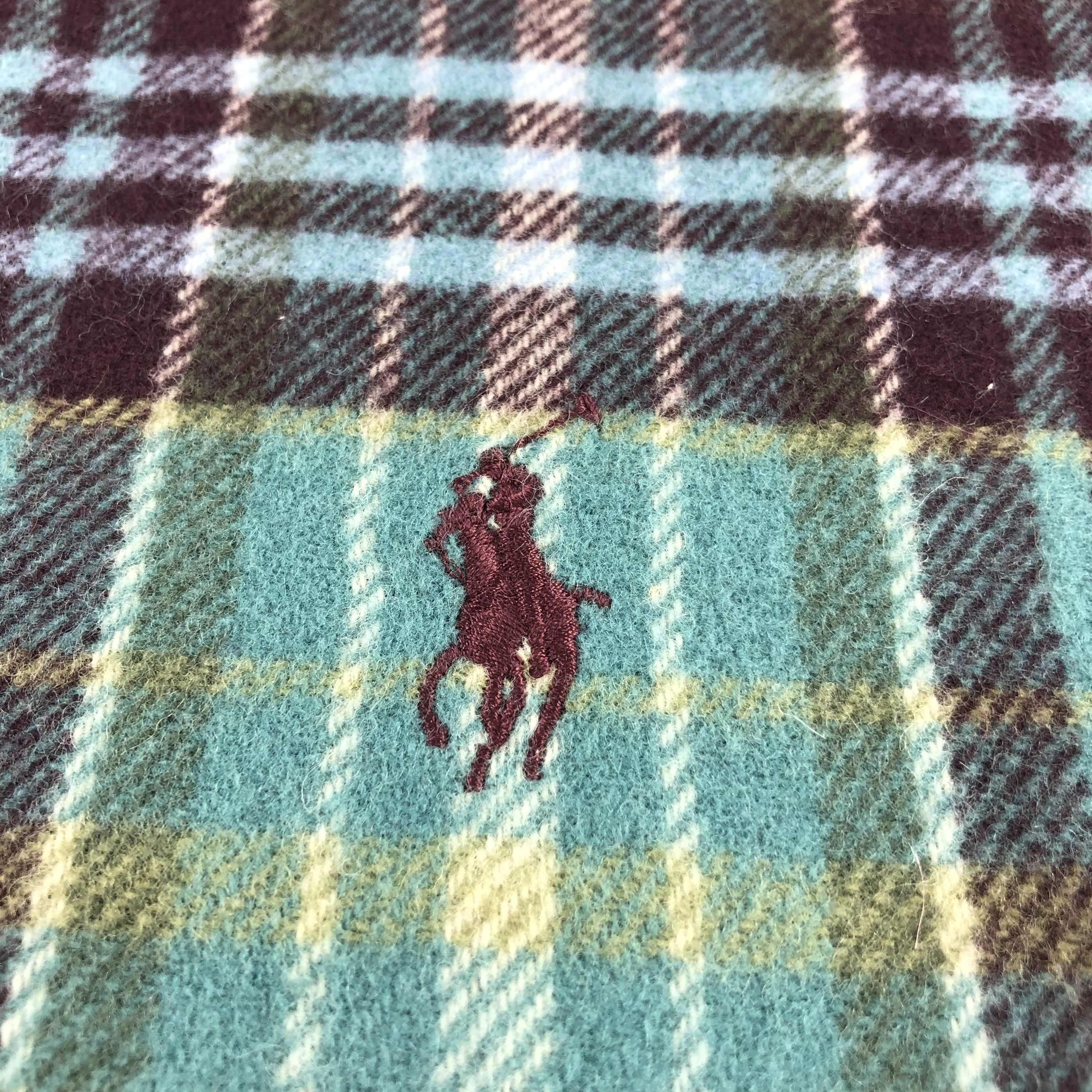 Polo Ralph Lauren Polo Ralph Lauren Tartan Wool Scarf Muffler V1005 Size ONE SIZE - 4 Thumbnail