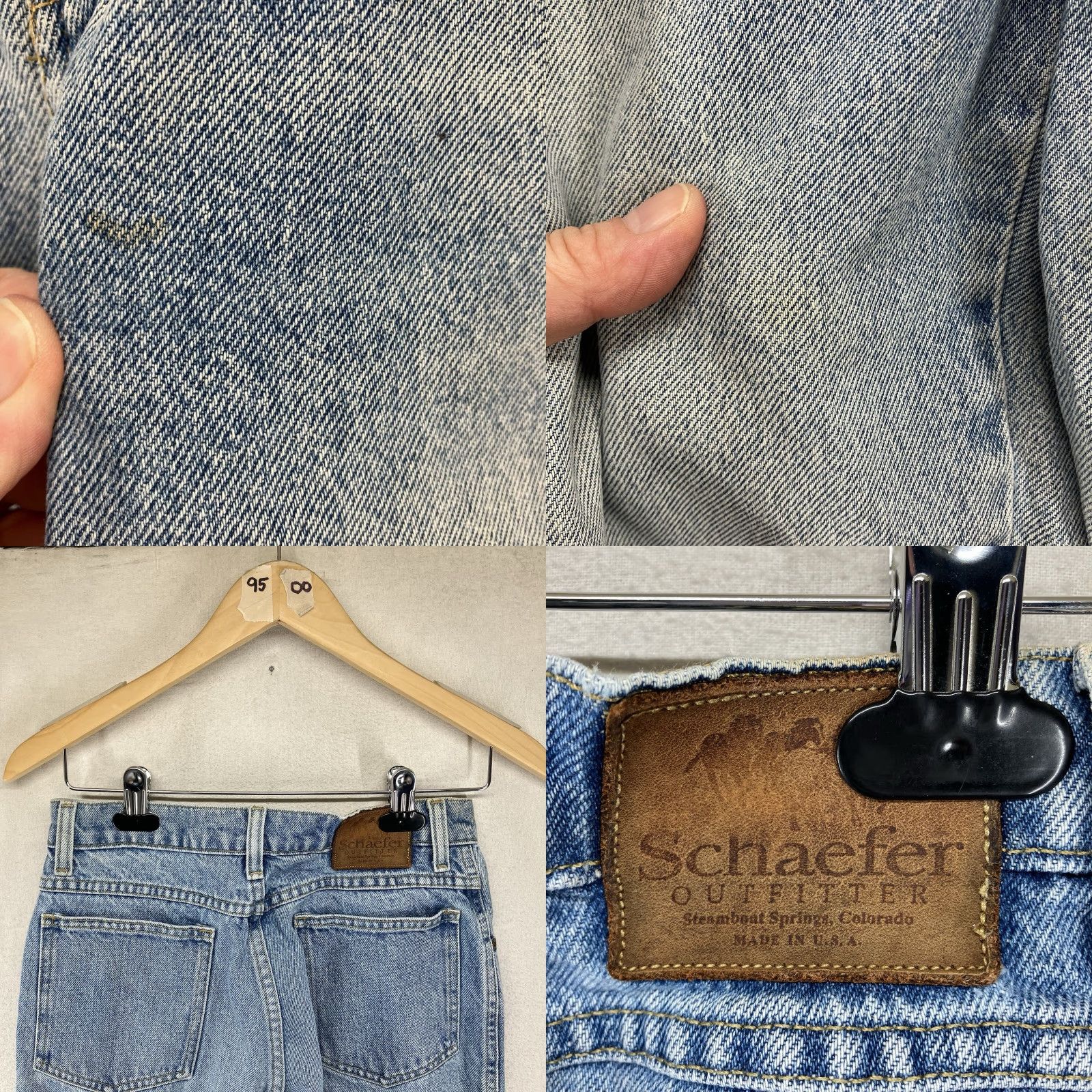 Vintage VINTAGE SCHAEFER Jeans Ranch Hand Dungaree WOMEN’s 6 28x28 Denim Blue 90s Grunge USA Straight Jeans Womens Size 28" / US 6 / IT 42 - 9 Thumbnail